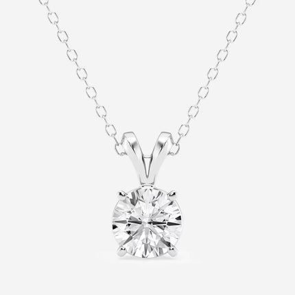 0.50 CTW Round Lab Grown Diamond Split Bail Solitaire Pendant in 14K White Gold Over Sterling