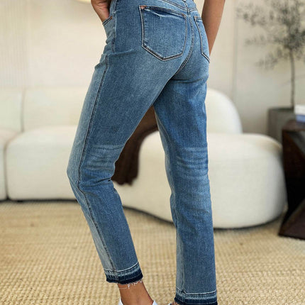 Judy Blue Full Size Mid Rise Rigid Magic Release Hem Women Jeans