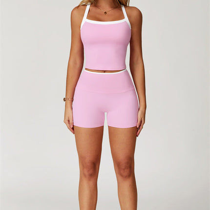 The Quest Cross Back Crop Top Shorts 2-Piece Set