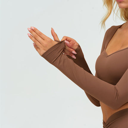 The Lushness Long Sleeve Crop Top Flared Leggings 2-Piece Set
