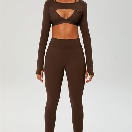 The Ember Sports Bra Crop Top Leggings 3-Piece Set
