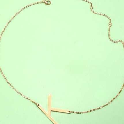 PERSONALIZED LARGE SIDEWAY INITIAL NECKLACE | 80N440