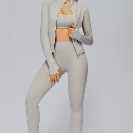 The Radiance Jacket Sports Bra Leggings 3-Piece Set