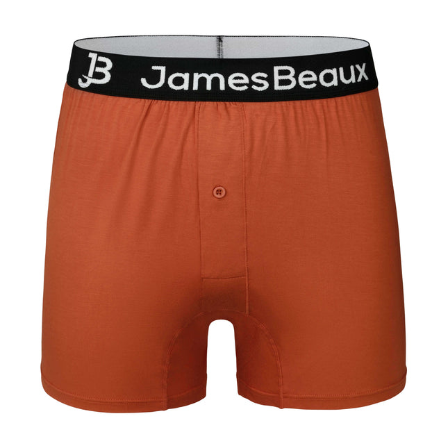 3-Pack Men's Orange 95% Bamboo Boxer Shorts
