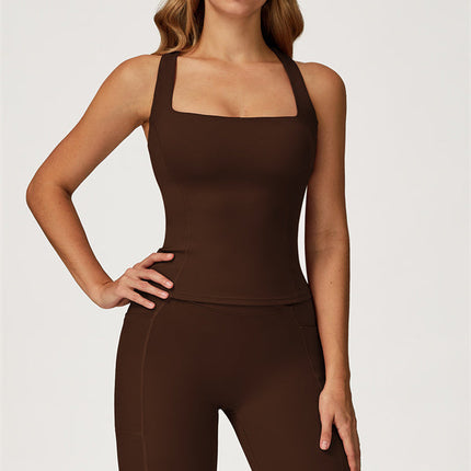 The Glacier Crop Tank Flared Leggings 2-Piece Set