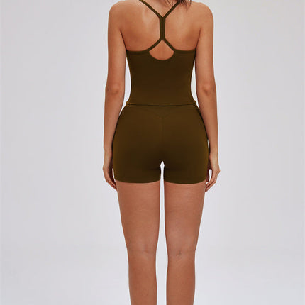 The Svelte Cross Back Tank Top Shorts 2-Piece Set