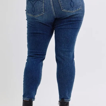 Judy Blue Full Size Run Mid-Rise Waist Skinny Women Jeans with Thermal Lining