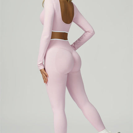 The Prime Line Long Sleeve Crop Top Leggings 2-Piece Set