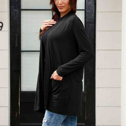 Basic Bae Full Size Open Front Long Sleeve Women Cardigan with Pockets