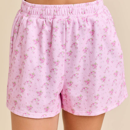 Floral Printed Hoodie And Short Set