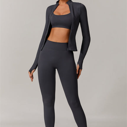 The Nova Luxe Jacket Sports Bra Leggings 3-Piece Set