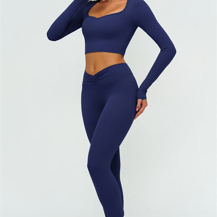The Lushness Long Sleeve Crop top Leggings 2-Piece Set