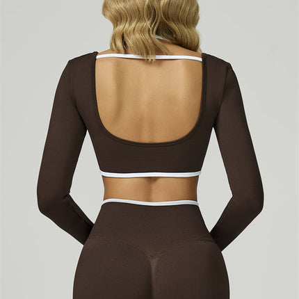 The Prime Line Long Sleeve Crop Top Shorts 2-Piece Set