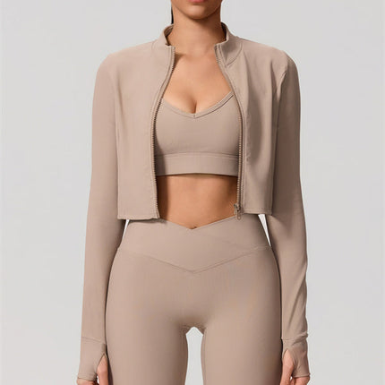 The Daze Zip Jacket Sports Bra Flared Leggings 3-Piece Set
