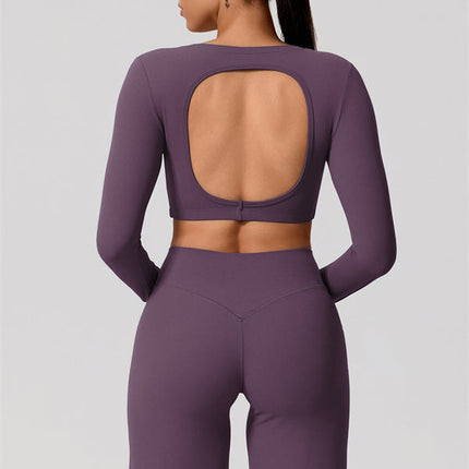 The Nestle Long Sleeve Crop Top Straight Leg Pants 2-Piece Set