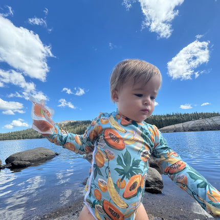 Lola One Piece Kids Swimsuit - Papaya
