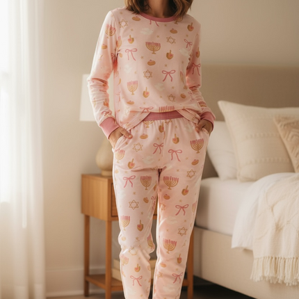 Pretty In Hanukkah (Women's Long Sleeve PJ)