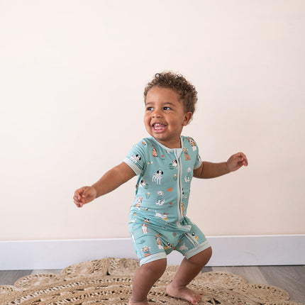 Puppy Egg Hunt (Romper) - Aquamarine