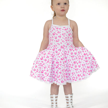 Molly Athleisure Dress -Pink Leopard