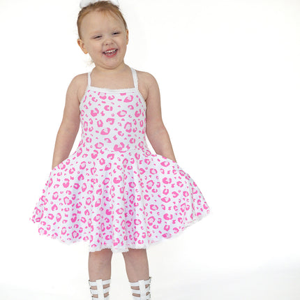 Molly Athleisure Dress -Pink Leopard