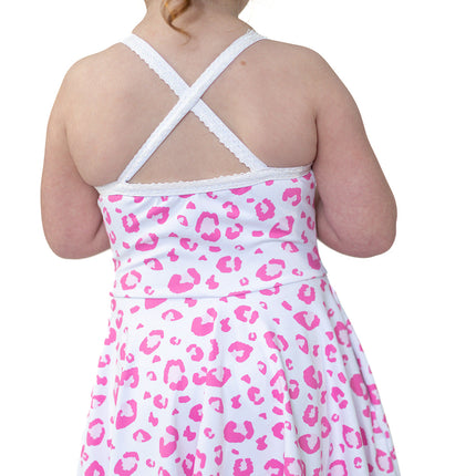 Molly Athleisure Dress -Pink Leopard