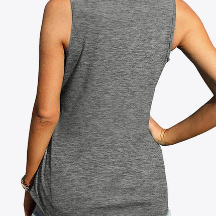 Curved Hem Square Neck Women Tank