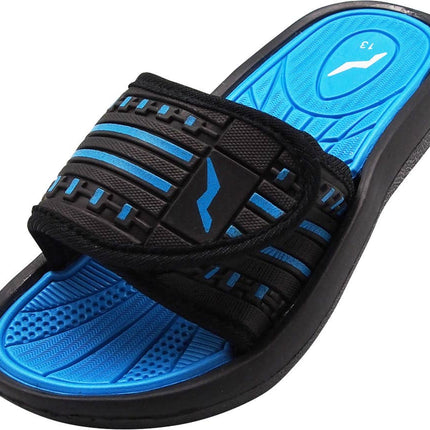 Norty Boy's Summer Comfort Casual Slide Flat Strap Shower Sandals Slip On Shoe