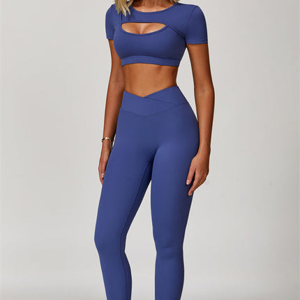 The Lavish Cut-out Crop Top Leggings 2-Piece Set