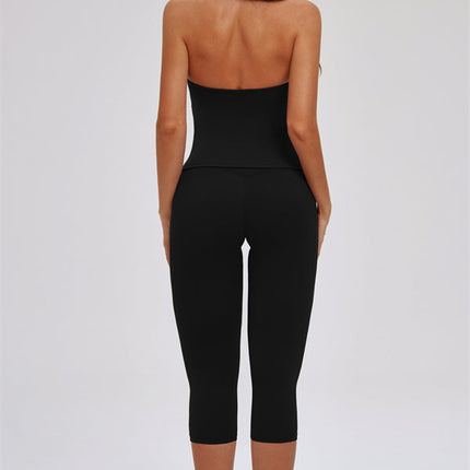 The Twirl Halter Tank Top Capri Leggings 2-Piece Set