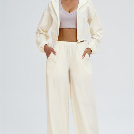 The Svelte UV protection Crop Hoodie Sweatpants 2-Piece Set