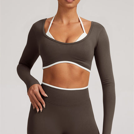 The Elevate Long Sleeve Crop top Shorts 2-Piece Set