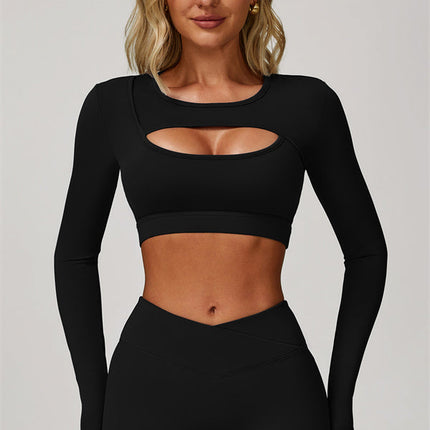 The Lavish Long Sleeve Cut-out Crop Top