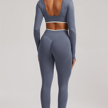 The Elevate New Long Sleeve Crop top Leggings 2-Piece Set