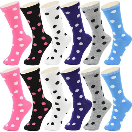 30-Pairs Women's Fun Patterned Cotton-Blend Crew Socks Assorted Pairs