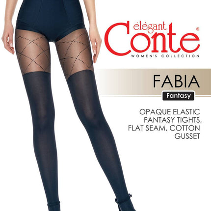 Conte Fabia 50 Den - Fantasy Opaque Women's Tights with imitate stockings & geometric pattern of dots (21С-177СП)