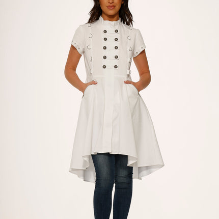 10271 White Battalian HiLo Dress