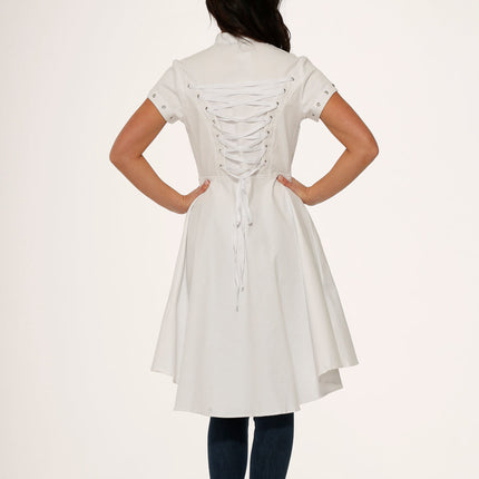 10271 White Battalian HiLo Dress