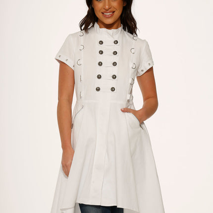 10271 White Battalian HiLo Dress