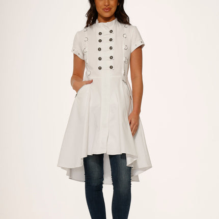 10271 White Battalian HiLo Dress