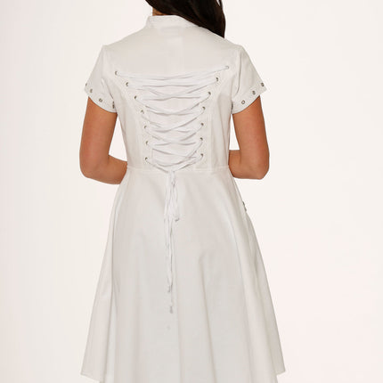 10271 White Battalian HiLo Dress