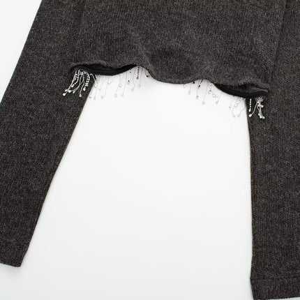 Autumn Winter Jewelry Inlaid Soft Sweater Sweater