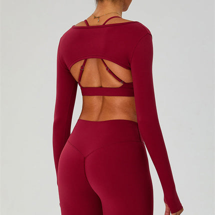 The Ember Sports Bra Crop Top Leggings 3-Piece Set