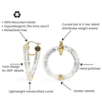 Gala Bamboo Lucite Earrings