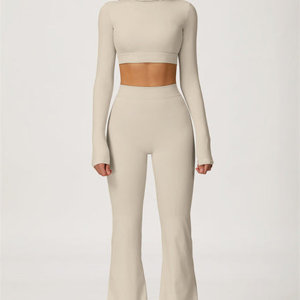The Axis Crop Top Flared Leggings 2-Piece Set