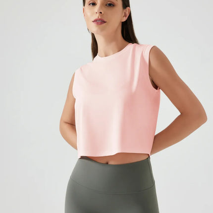Millennia Round Neck Cropped Active Tank