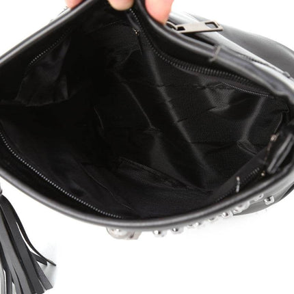 Trendy shoulder Women bag with diamond skull