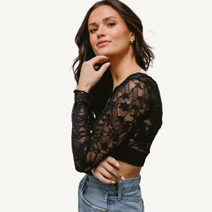 Full Lace Long-Sleeved Halftee