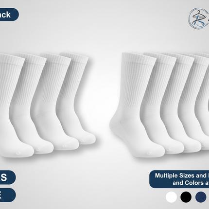 Diabetic Crew Socks Non-Binding Cotton Health Circulatory for Men and Women Multi-Pack 9-15