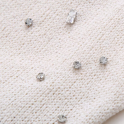 Spring Women Clothing Jewelry Inlaid Collar Top Shorts Suit
