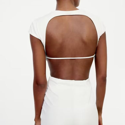 Women Jewelry Bowknot Decoration Backless Dress
